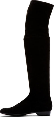 Robert Clergerie Old Robert Clergerie Black Suede Over The Knee Boots