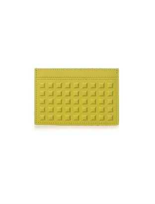 Balenciaga Grid square leather card holder