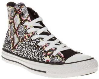 Converse New Womens Multi All Star Hi Canvas Trainers Animal Lace Up