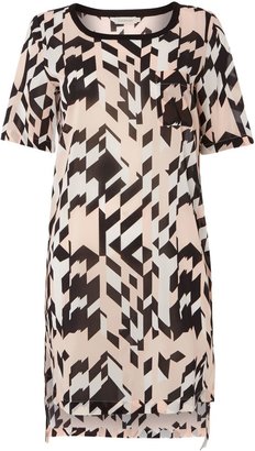 Calvin Klein Welta short sleeve dress in geometric aop
