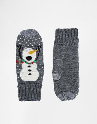 A. J. Morgan ASOS Christmas Snowman Mittens With Touch Screen Detail