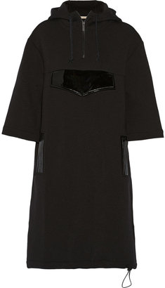 Christopher Kane Patent leather-trimmed neoprene hooded dress