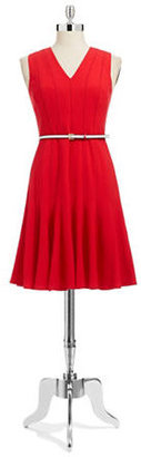 Calvin Klein V Neck Flare Dress --