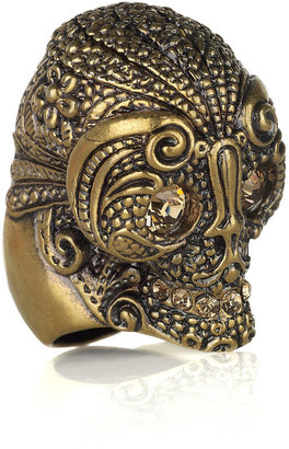 Alexander McQueen Swarovski crystal skull ring