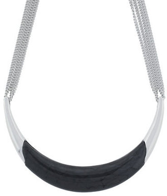 Vince Camuto 17 Inch Curved Horn Collar Necklace-GREY-One Size
