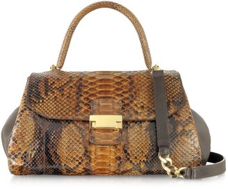 Ghibli Brown Python and Leather Satchel Bag