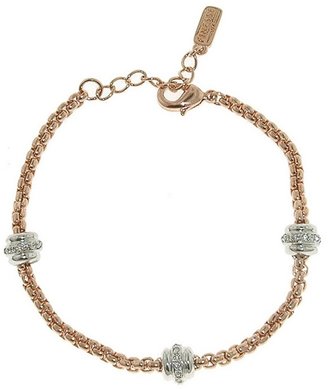 Finesse Rose gold, rhodium & swarovski crystal station chain bracelet