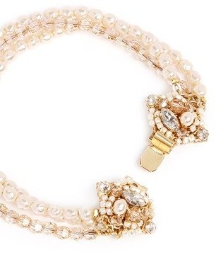 Nobrand Three-strand pearl and crystal bracelet