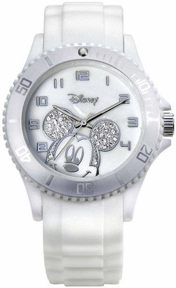 Disney Mickey Mouse Crystal Accent White Resin Watch