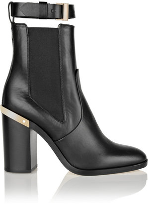 Reed Krakoff Gold-Trimmed Leather Ankle Boots