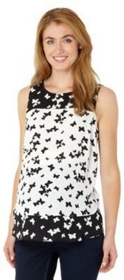 Red Herring Maternity Ivory monochrome butterfly print maternity shell top