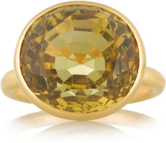 Marie Helene De Taillac 22-karat gold quartz ring