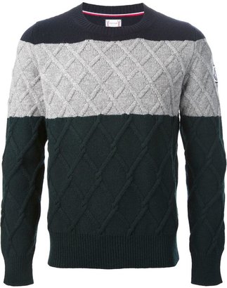 Moncler GAMME BLEU cable knit striped sweater
