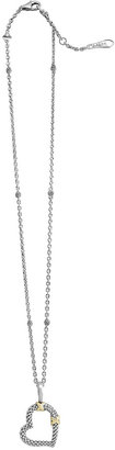 Lagos Silver & 18k Diamond Lux Heart Pendant Necklace