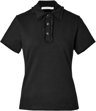 J.W.Anderson Stretch Cotton Polo Shirt with Ruffle Trim