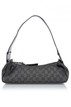 Gucci Monogram Denim & Leather Shoulder Bag