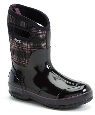 Bogs Women's 'Classic Winter Plaid' Mid High Waterproof Snow Boot With Cutout Handles