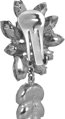 Ben-Amun Silver-plated Swarovski crystal clip earrings