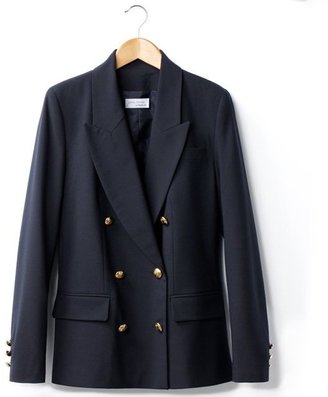La Redoute JEANNE DAMAS X Blazer-Style Double-Breasted Jacket with Tailored Collar