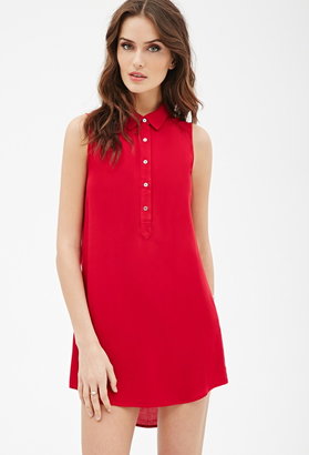 Forever 21 contemporary collared sleeveless popover tunic