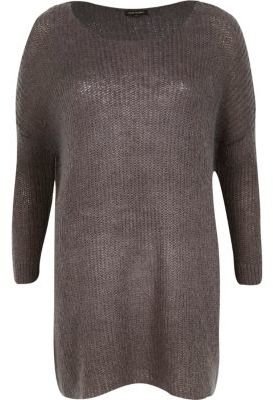 River Island Dark grey mohair knit dress
