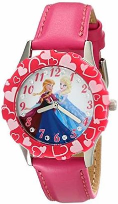 Disney Kids' W001987 Elsa and Anna Stainless Steel Watch with Band