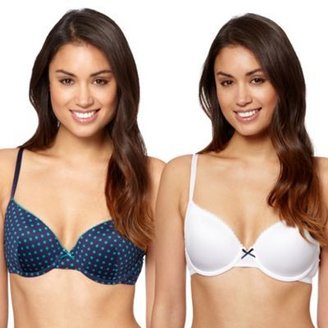 Debenhams Pack of two navy spotted balcony bras
