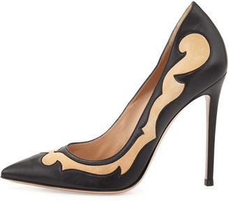Gianvito Rossi Mixed-Leather Western Pump