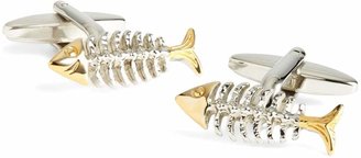 Brooks Brothers Sterling Silver and Gold Fishbone Cuff Links