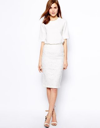 Warehouse Lace Pencil Skirt