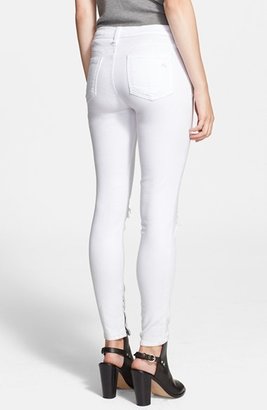 Rag and Bone 3856 rag & bone/JEAN 'The Zipper' Skinny Jeans (Bright White Shredded)
