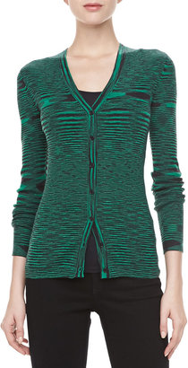Michael Kors Space Dye Cashmere Cardigan, Emerald