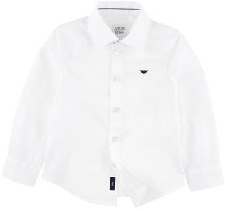 Armani Junior white stretch cotton percale shirt