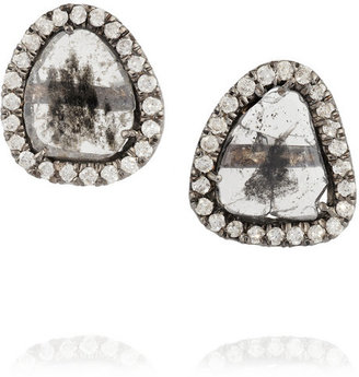 Kimberly 18-karat blackened white gold diamond earrings
