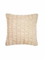 House of Fraser Nitin Goyal Hand Smocked Swirl Velvet cushion in Ivory 40x40