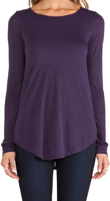 Heather Button & Cowl Back Top
