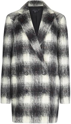 Theory Checked wool blend coat
