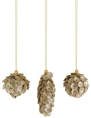 Kurt Adler Assorted pinecone drop Christmas ornament set