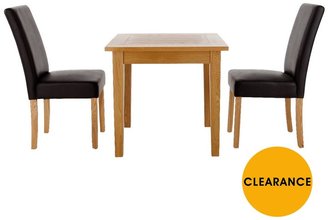 Knightsbridge Dining Table + 2 Chairs Set - Natural