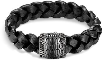 John Hardy Men's Classic Chain Braided Leather Cord Station Bracelet