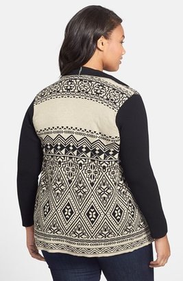 Lucky Brand Double Knit Cotton Cardigan (Plus Size)