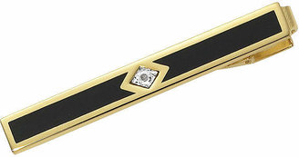 Accessories 22K Gold Electroplated Tie Bar w/Diamond Chip