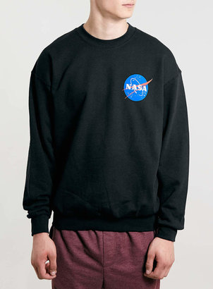 Topman Black NASA Print Sweatshirt