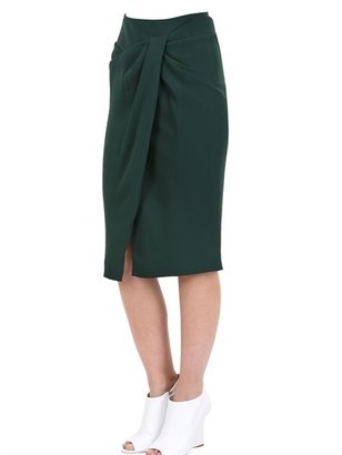 Burberry Draped Silk & Viscose Blend Skirt