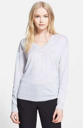 Theory 'Trulinda' Stripe Linen & Wool Sweater