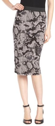 RD Style taupe python print stretch jersey pencil skirt