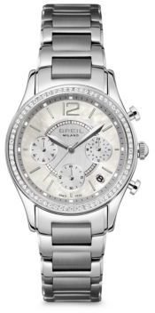 Breil Milano Stainless Steel Sparkle-Framed Chronograph Bracelet Watch