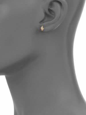 Jacquie Aiche Diamond & 14K Yellow Gold Kite Single Stud Earring