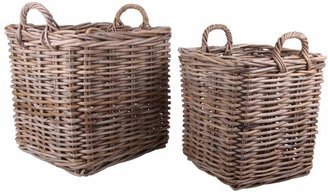 Garden Trading - Square Rattan Log Baskets - Set of 2