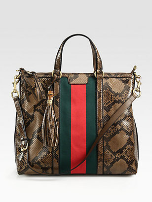Gucci Rania Python Top-Handle Bag